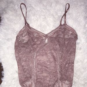 mauve lace one piece